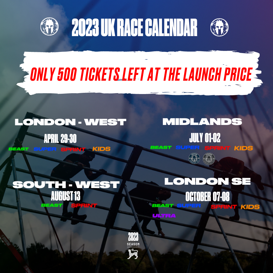 📢 500 Tickets Left At The Launch Price! 🚀 Spartan Race UK